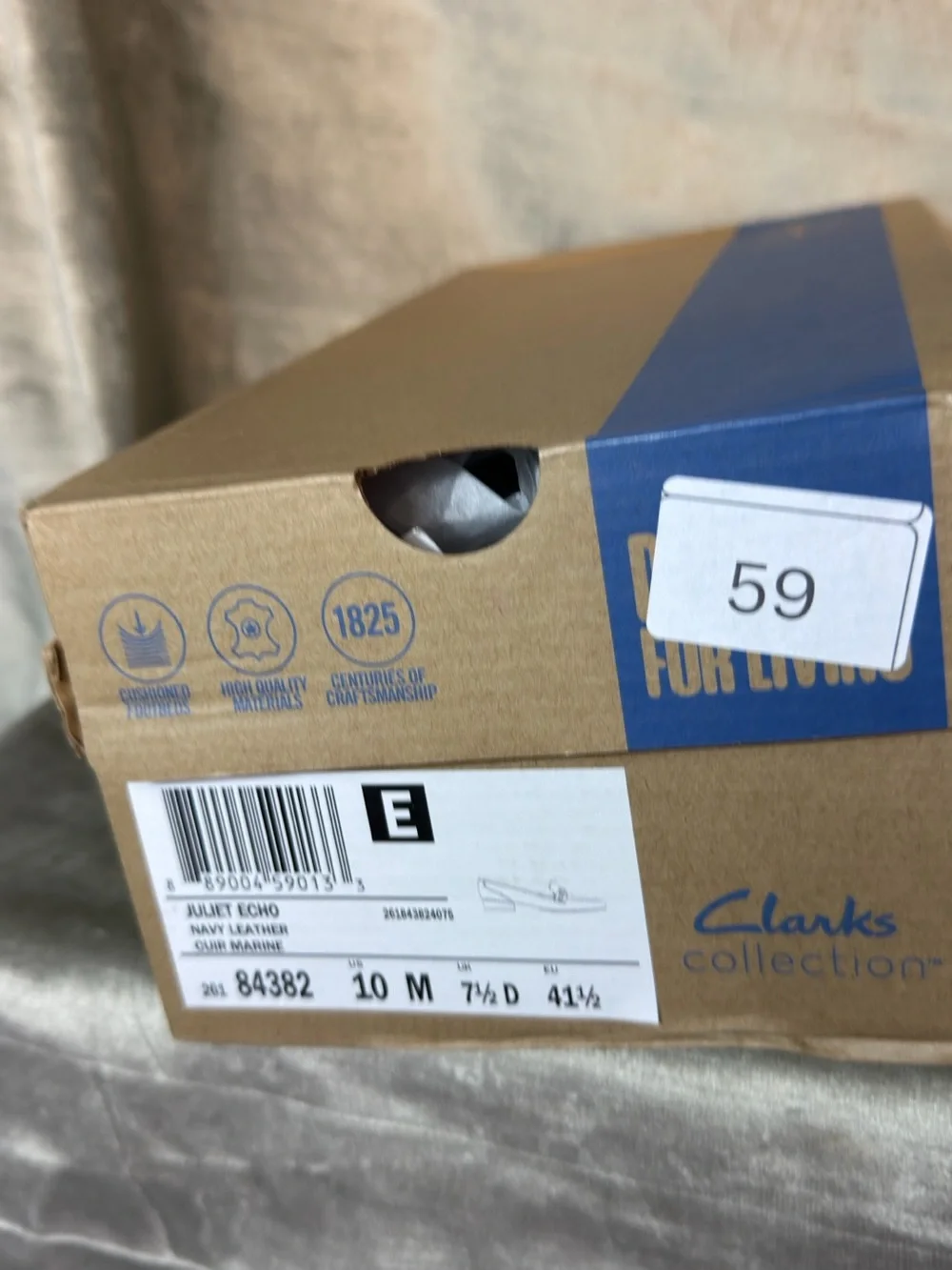 Clarks Juliet Echo Navy Leather Slip-On Shoes. Women's Size 10M NEW